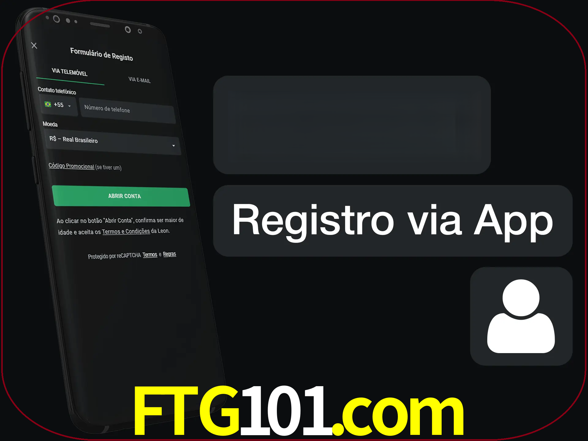 Registre-se com duas etapas usando o aplicativo.
