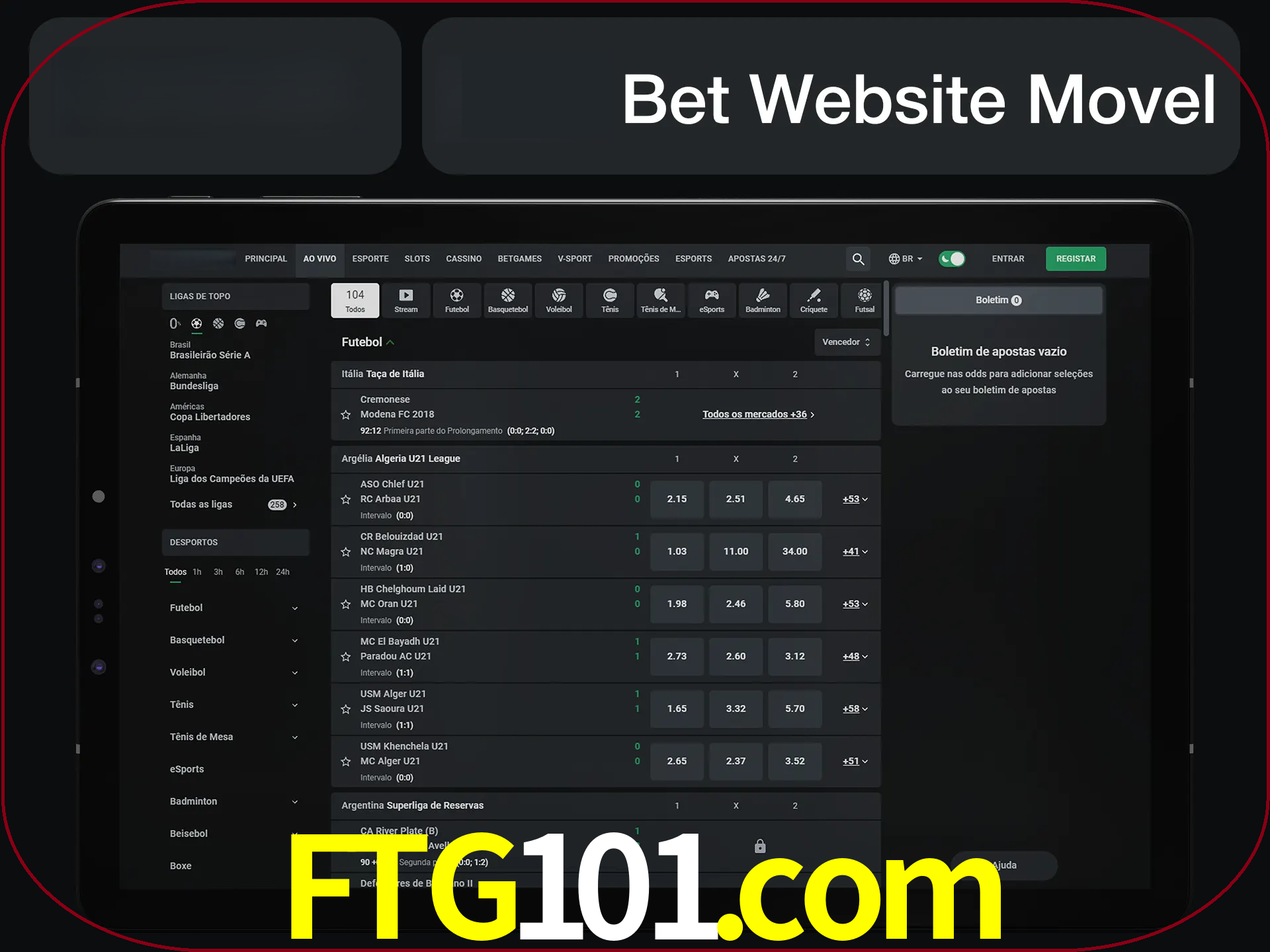 Use nosso website em qualquer dispositivo.