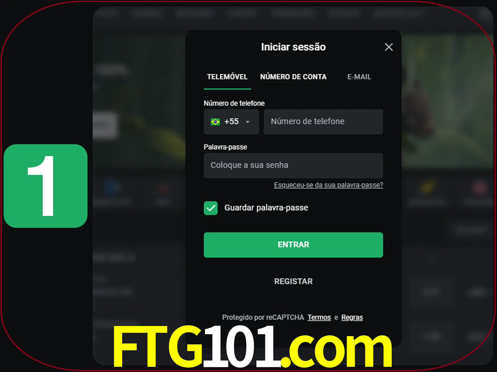 Clique no botão Entrar.